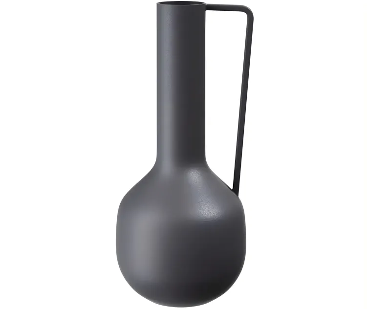 Metal vase with handle by bloomingville