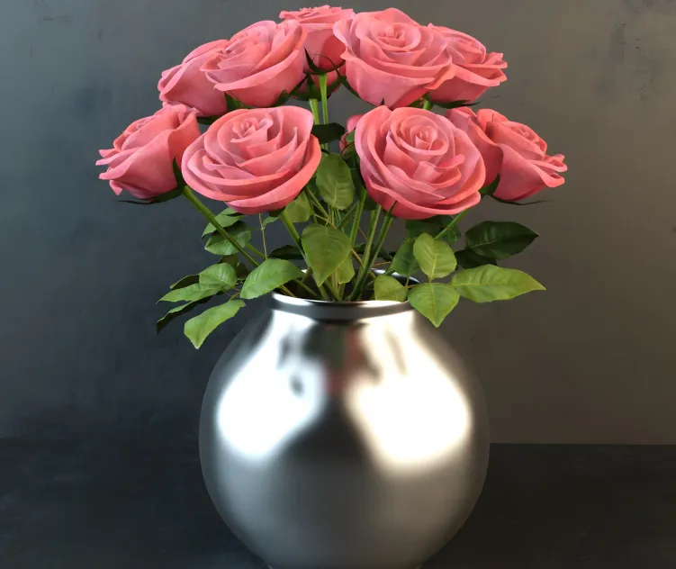 Roses in the vase