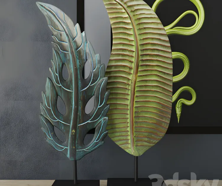 Albesia wood leaf decoration 2