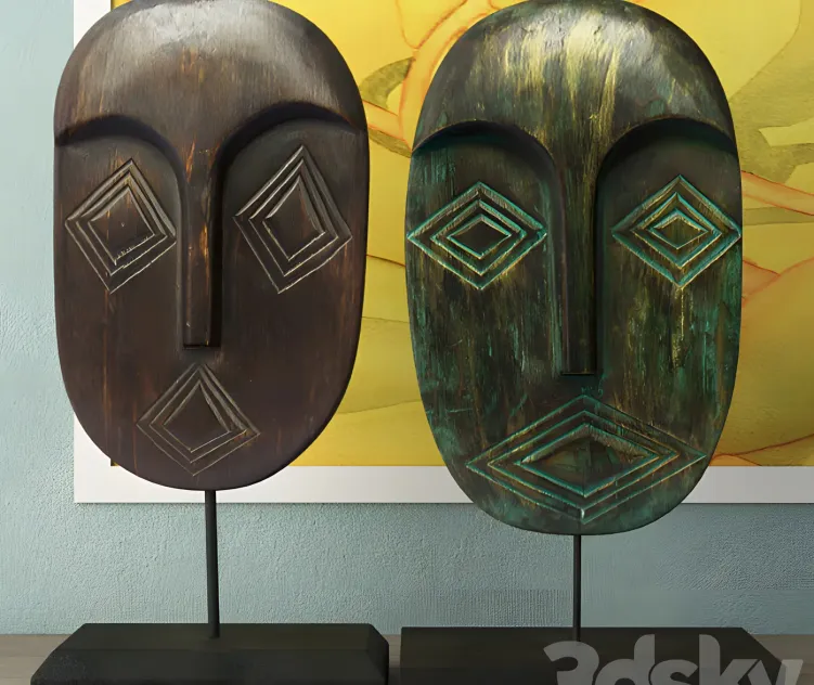 Amb albesia wood mask decoration
