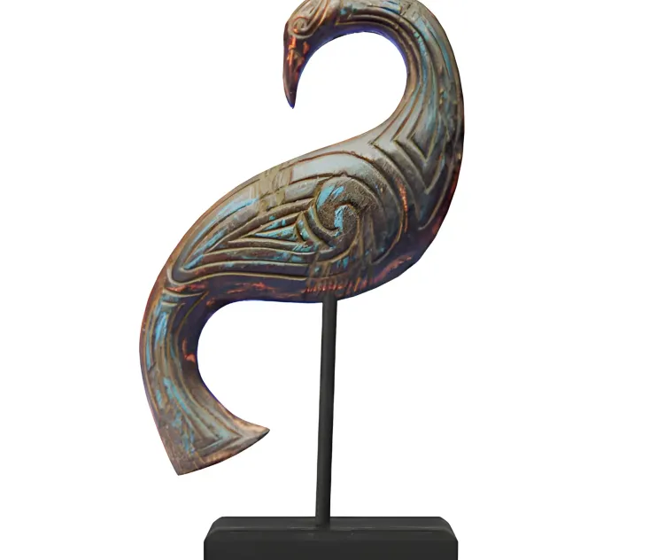 Bali jackfruit wood bird on stand
