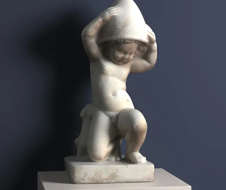 Eros with the helmet of mars