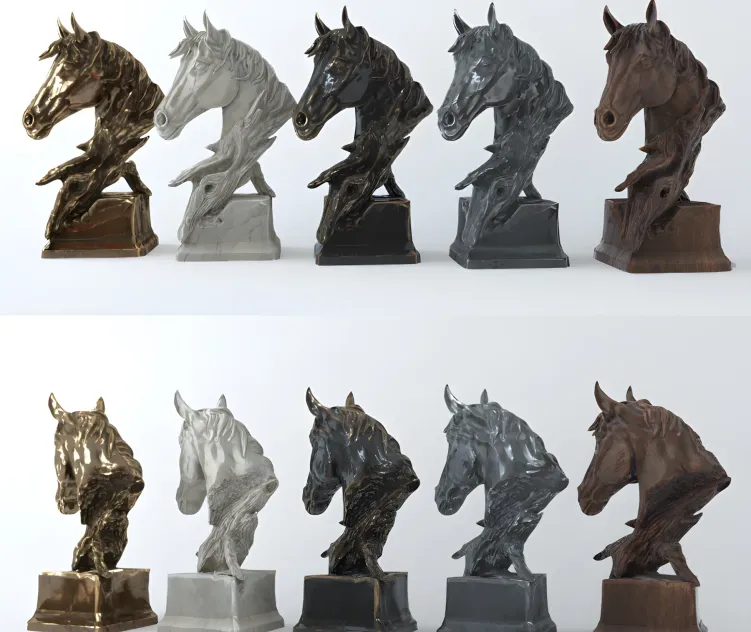 Horse head sculpture