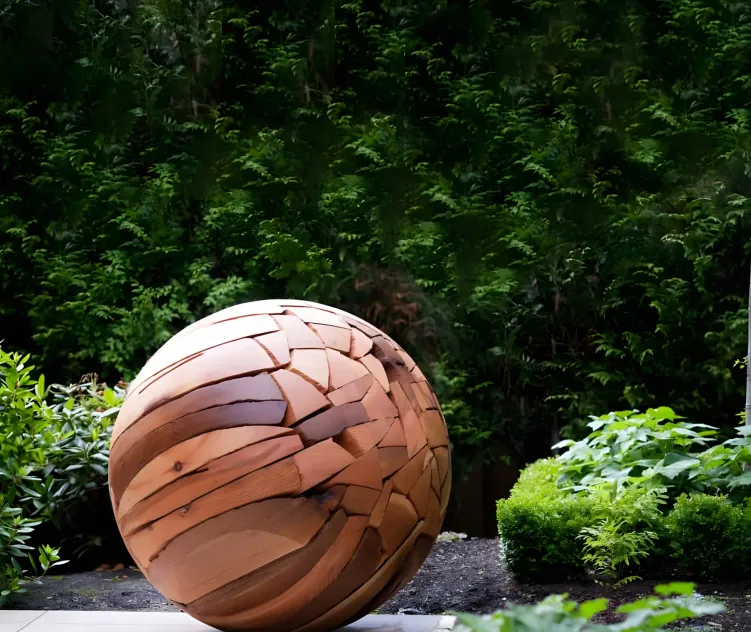 Large wooden ball sculpture