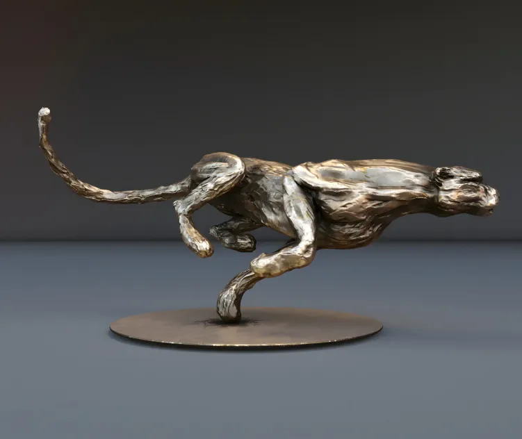 The bronze figure of cheetah