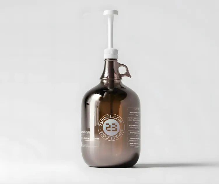 Amber Glass Gallon Pump Bottle 01