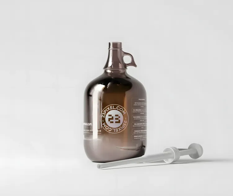 Amber Glass Gallon Pump Bottle 04
