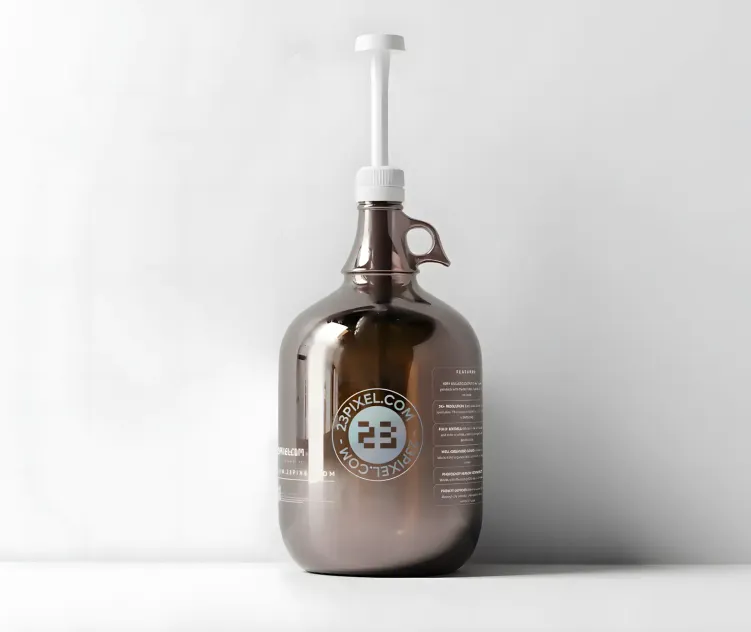 Amber Glass Gallon Pump Bottle 05