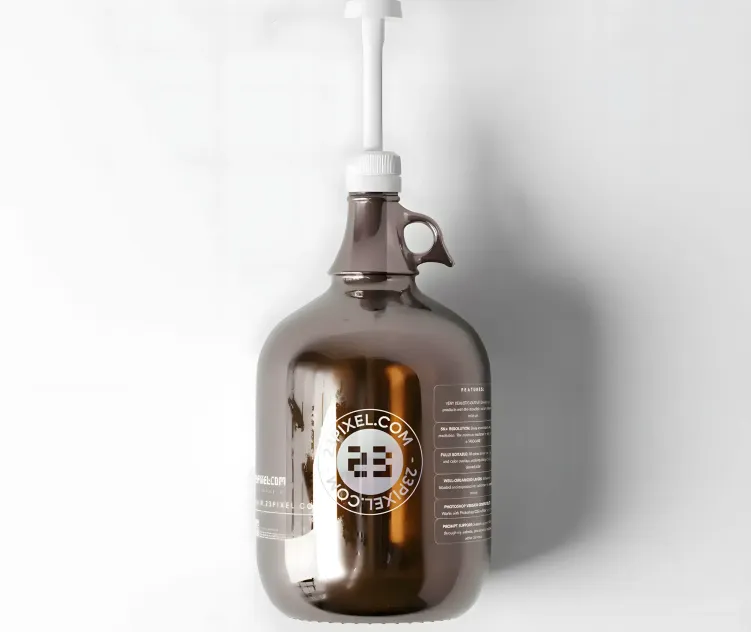 Amber Glass Gallon Pump Bottle 08
