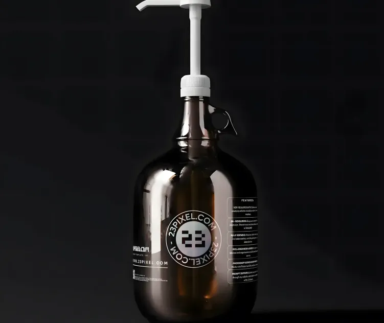 Amber Glass Gallon Pump Bottle 10