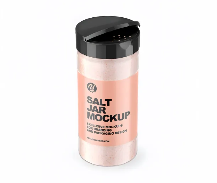 Glossy Clear Jar With Pink Salt