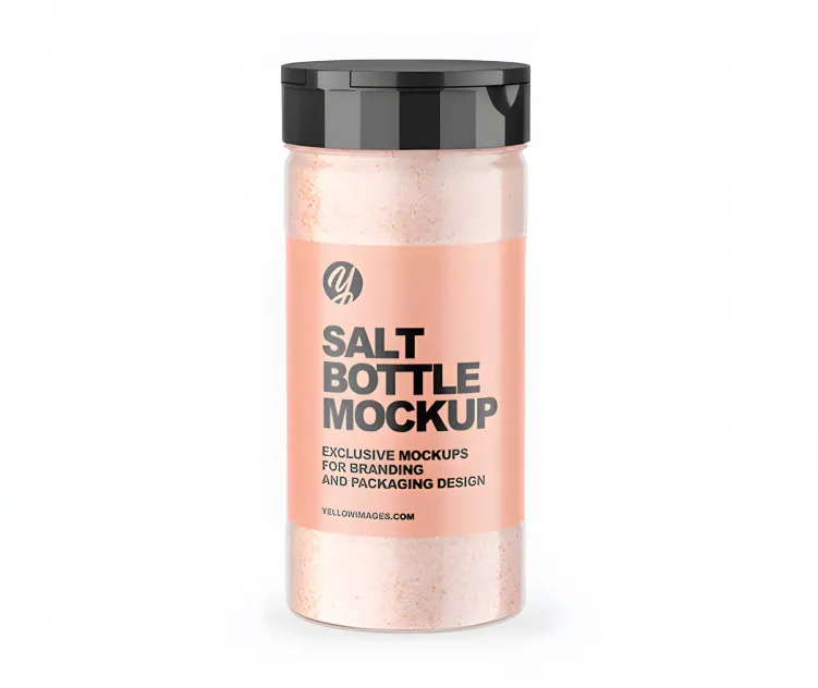 Glossy Clear Jar with Pink Salt 1