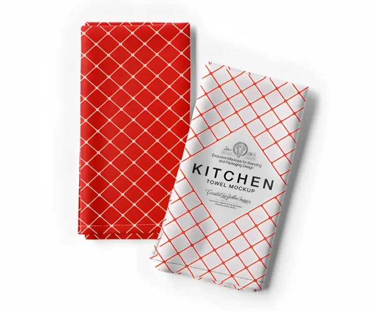 Two Folded Kitchen Towels