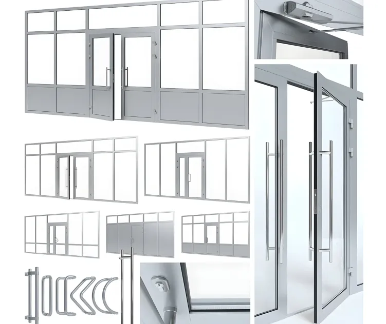 Aluminium door with itions