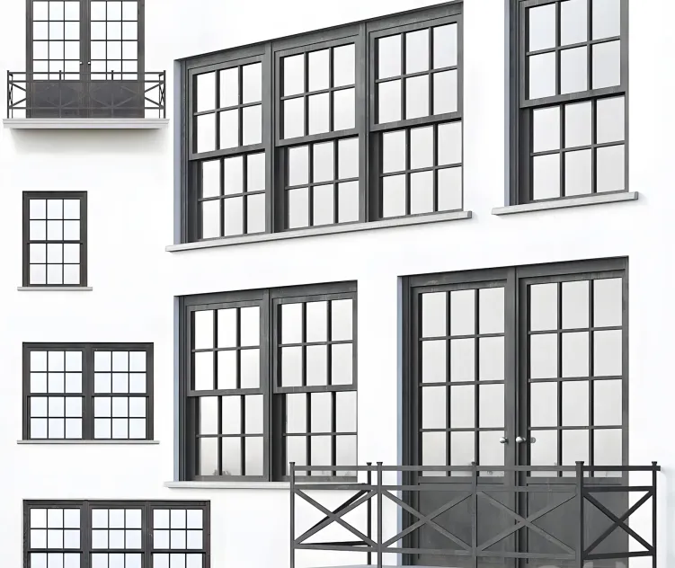 Black loft windows