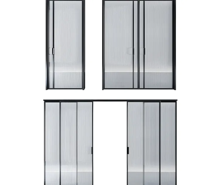 Glass door pocket swing system