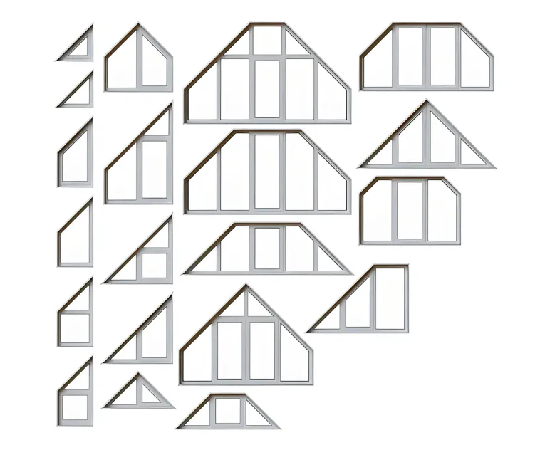 Set of trapezoidal windows