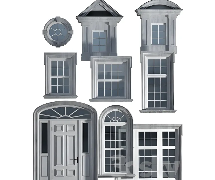 Windows doors in the british classical style