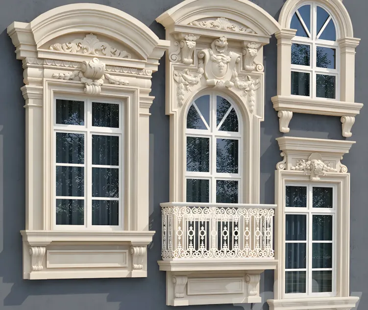 Windows in the style of modern classic