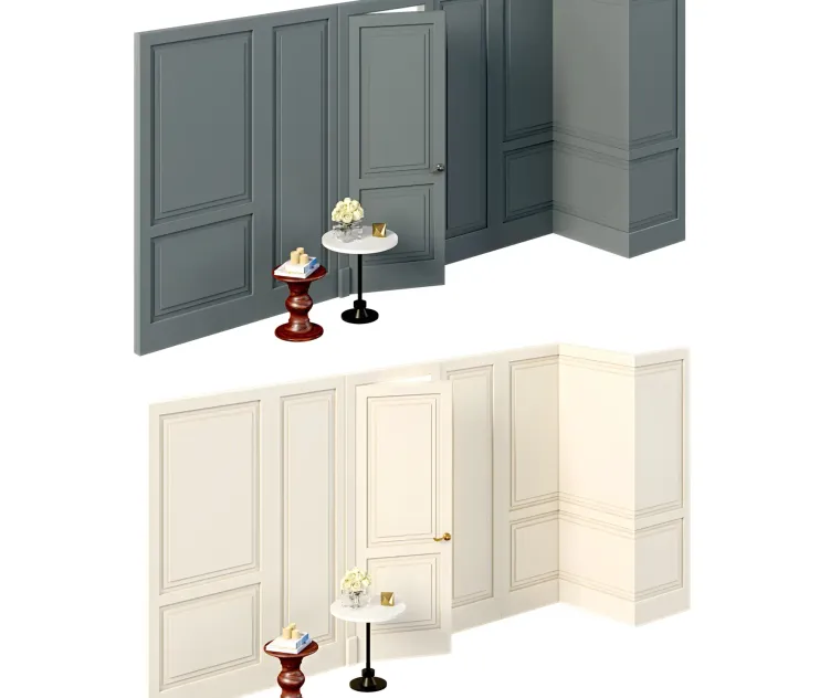Boiserie classic panels with door