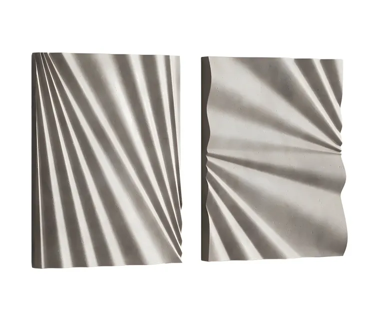 Decorative wall art waves gypsum wall sculpture
