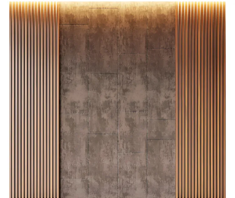 Decorative wall panel made of oak battens