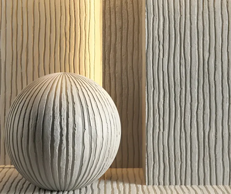 Ribbed wall plaster