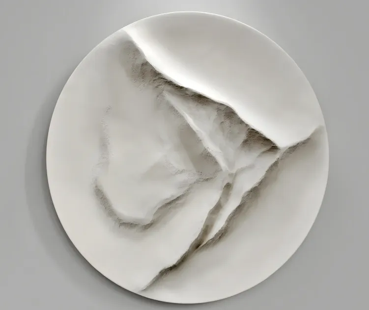 Round wall panel from a mountain stream