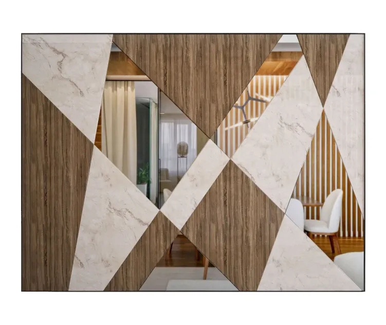 Wood marble wall decor