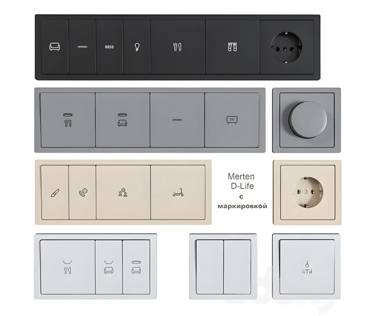 Schneider electric sockets switches with markings