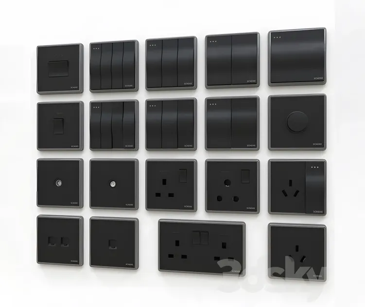 Scneme wall switches sockets