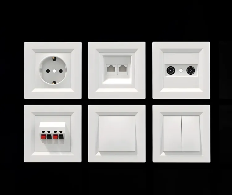 Sockets switches schneider asfora white