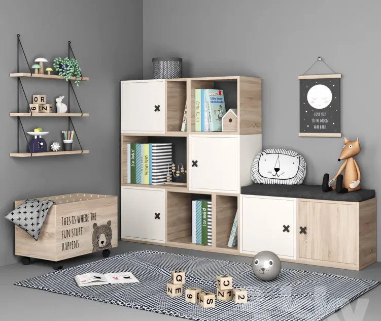 Set of furniture decor for a children room
