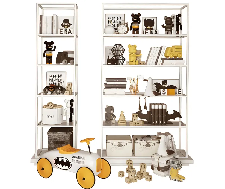Racks with toys
