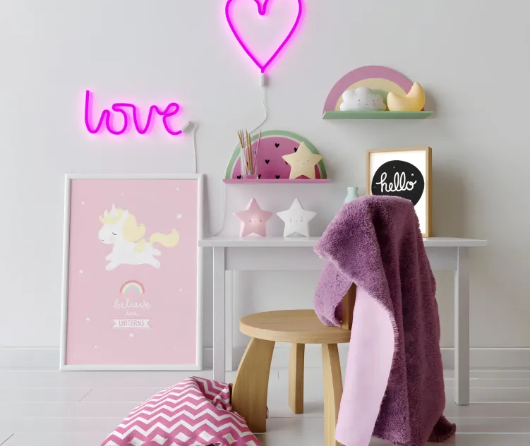 Decorative set in the nursery for girls