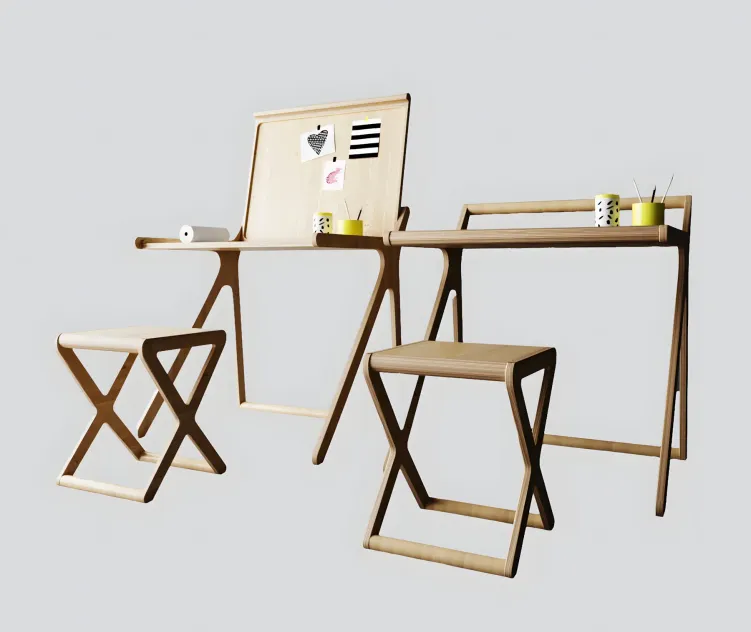 Children table with a folding table top