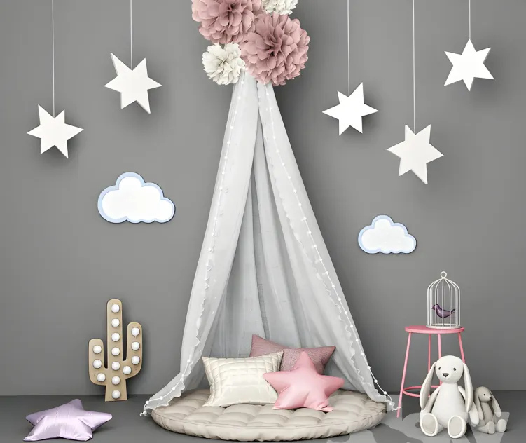 Decorative set for children with canopy