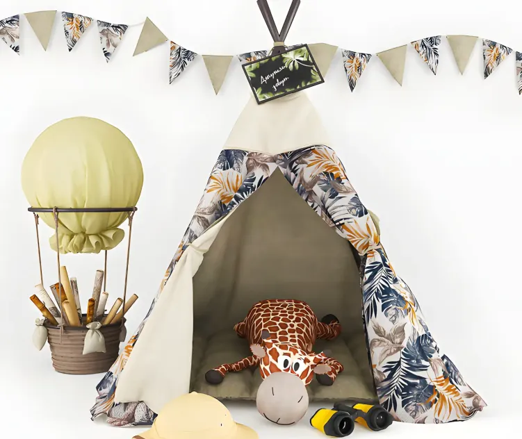 Wigwam for children with decor
