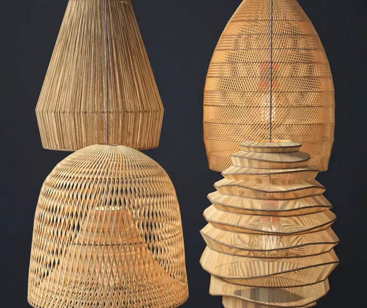 Rattan lighting set 2