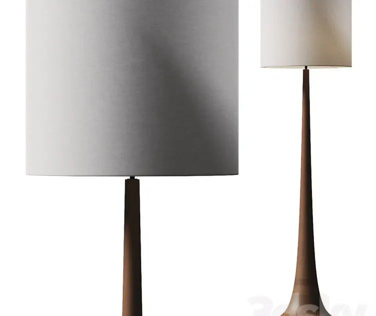 Rose Gray Mango Wood Floor Lamp