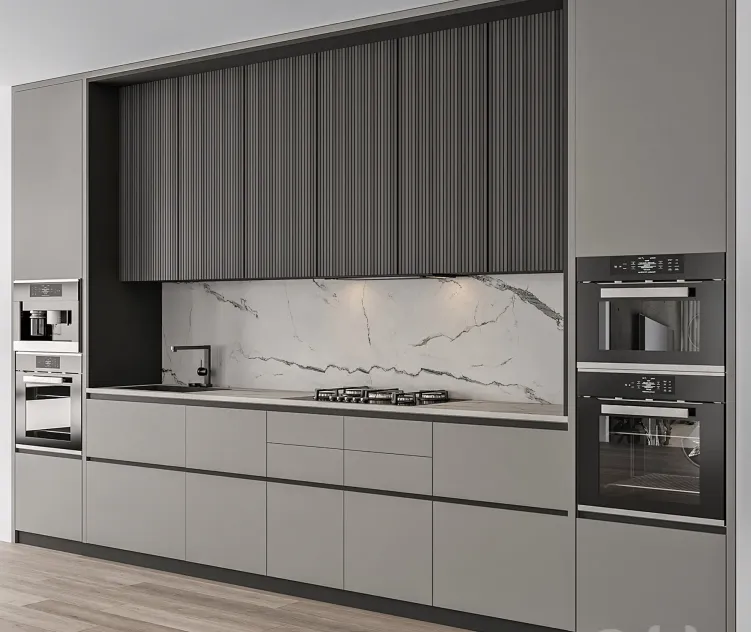 Kitchen Modern Gray Black Cabinets