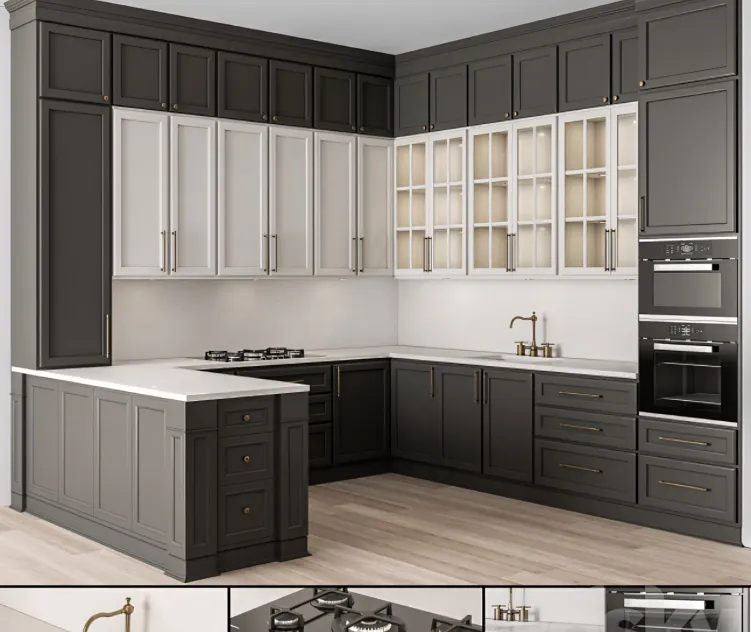 Kitchen Neo Classic Black White Set
