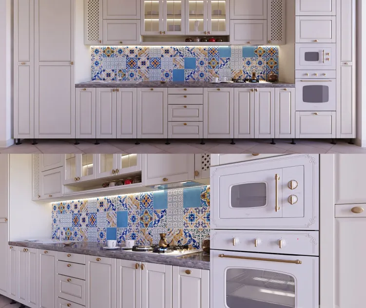 Kitchen with majolica