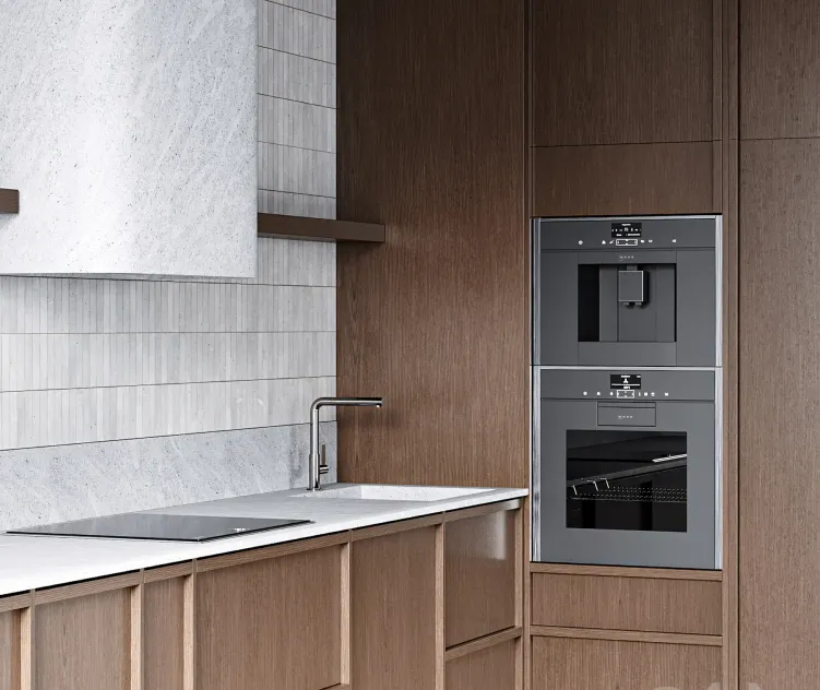 Modern kitchen with ceramic tiles