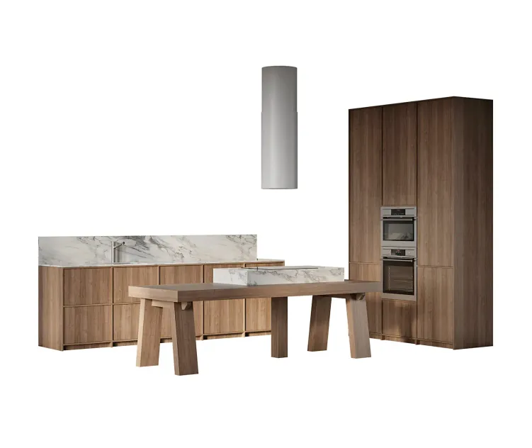 Straight kitchen with island