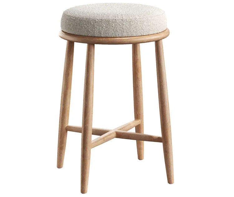 Hobbs Cerused Natural Oak Wood Counter Stool