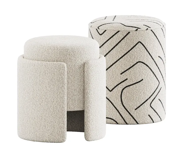 Lambhair Ottoman Renwill Rachelle Stools
