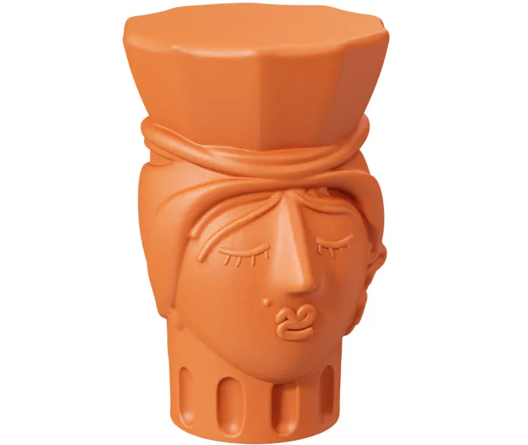 Terracotta Testa Di Moro Woman Stool by Seletti