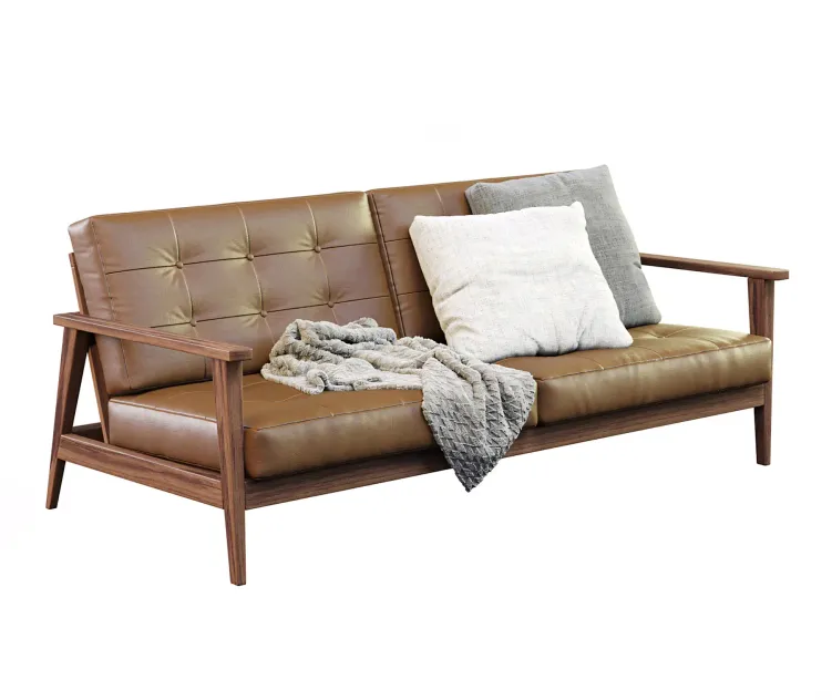 Mid century show wood sofa