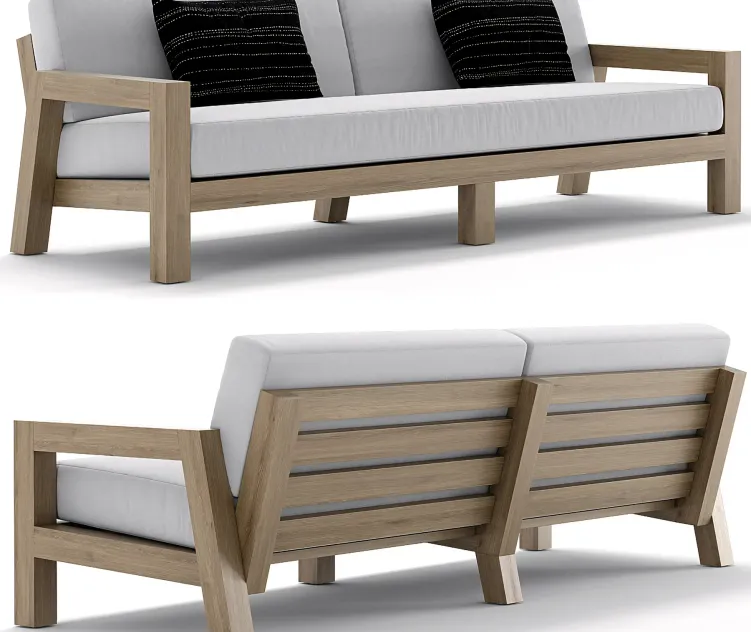 RH Outdoor Bonaire teak sofa